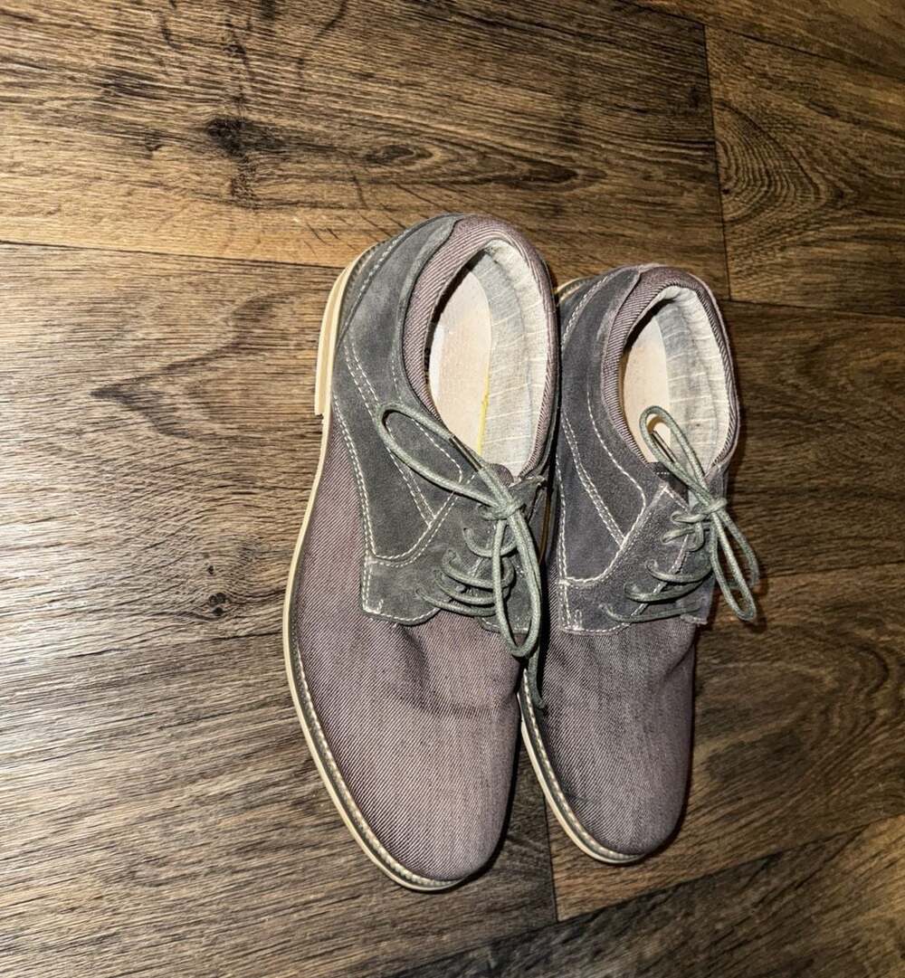 Steve Madden Stoker Gray Canvas and Suede Oxford Shoes